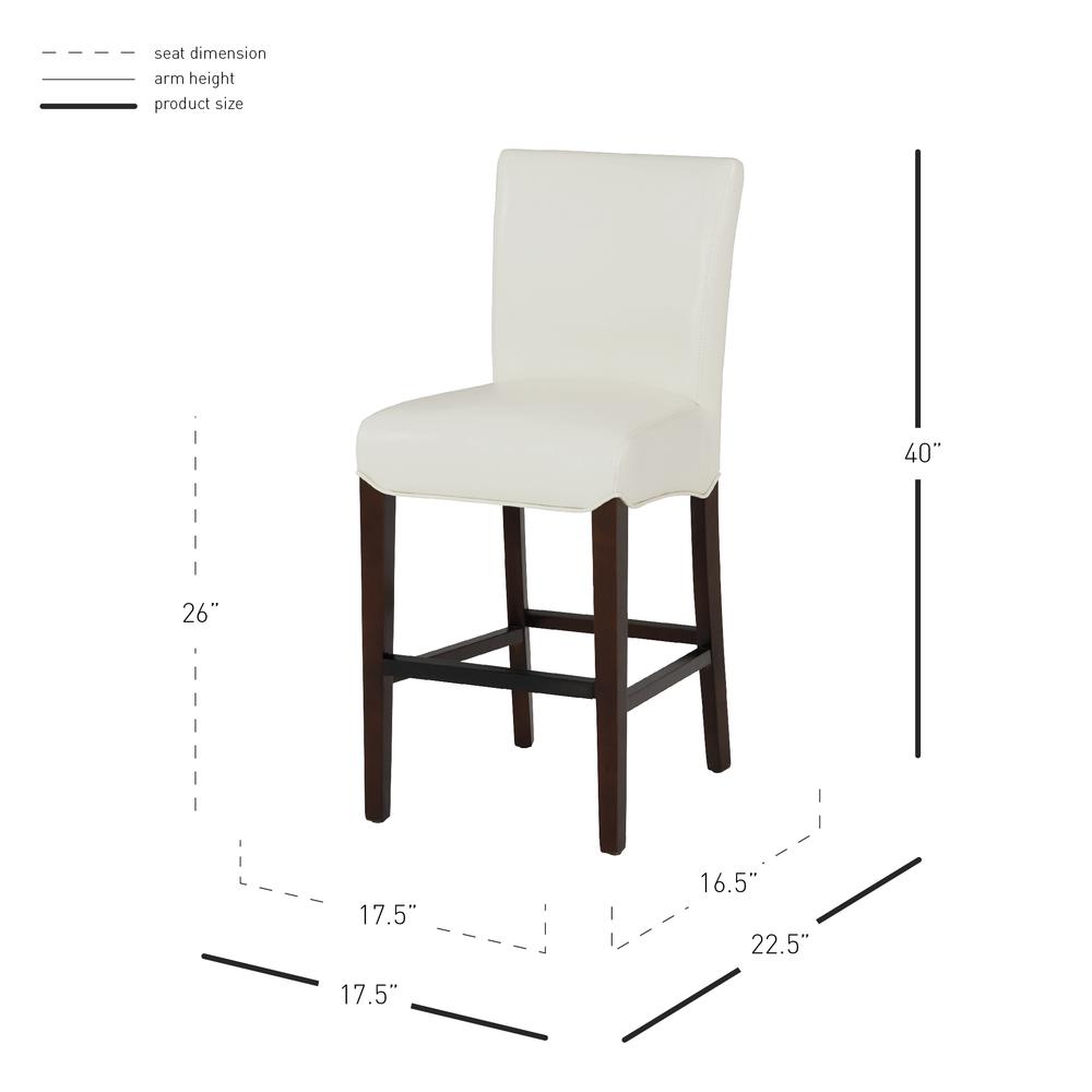 Bonded Leather Counter Stool, White. Picture 7