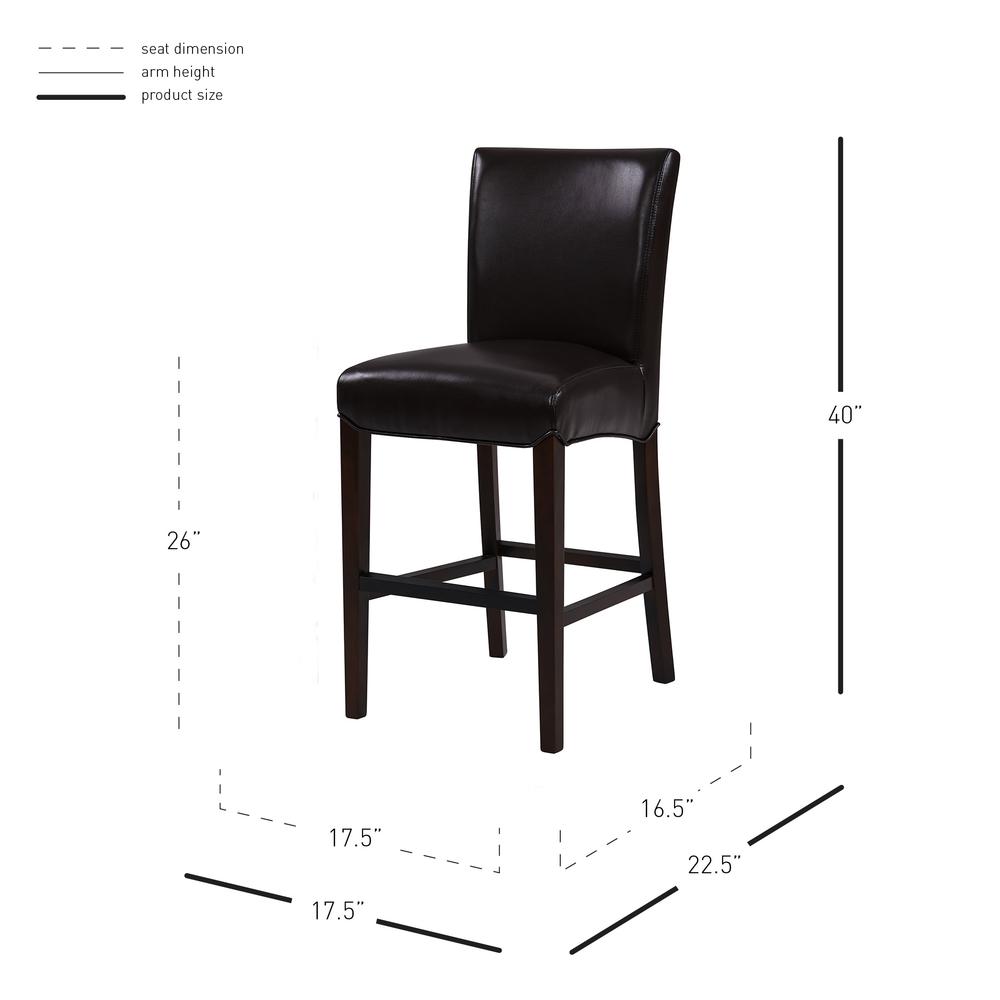 Bonded Leather Counter Stool, Coffee Bean. Picture 6