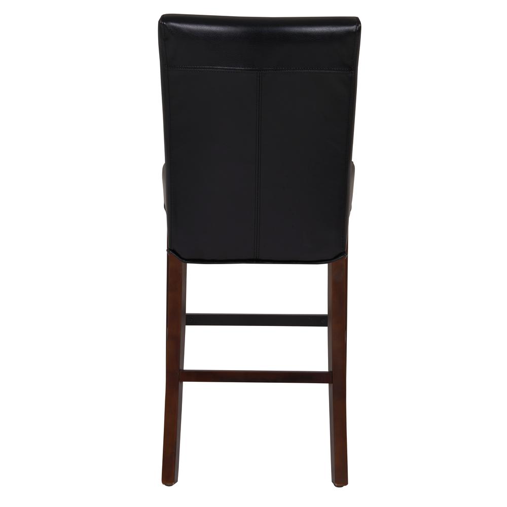 Bonded Leather Counter Stool, Black. Leg color: Wenge Brown.. Picture 4