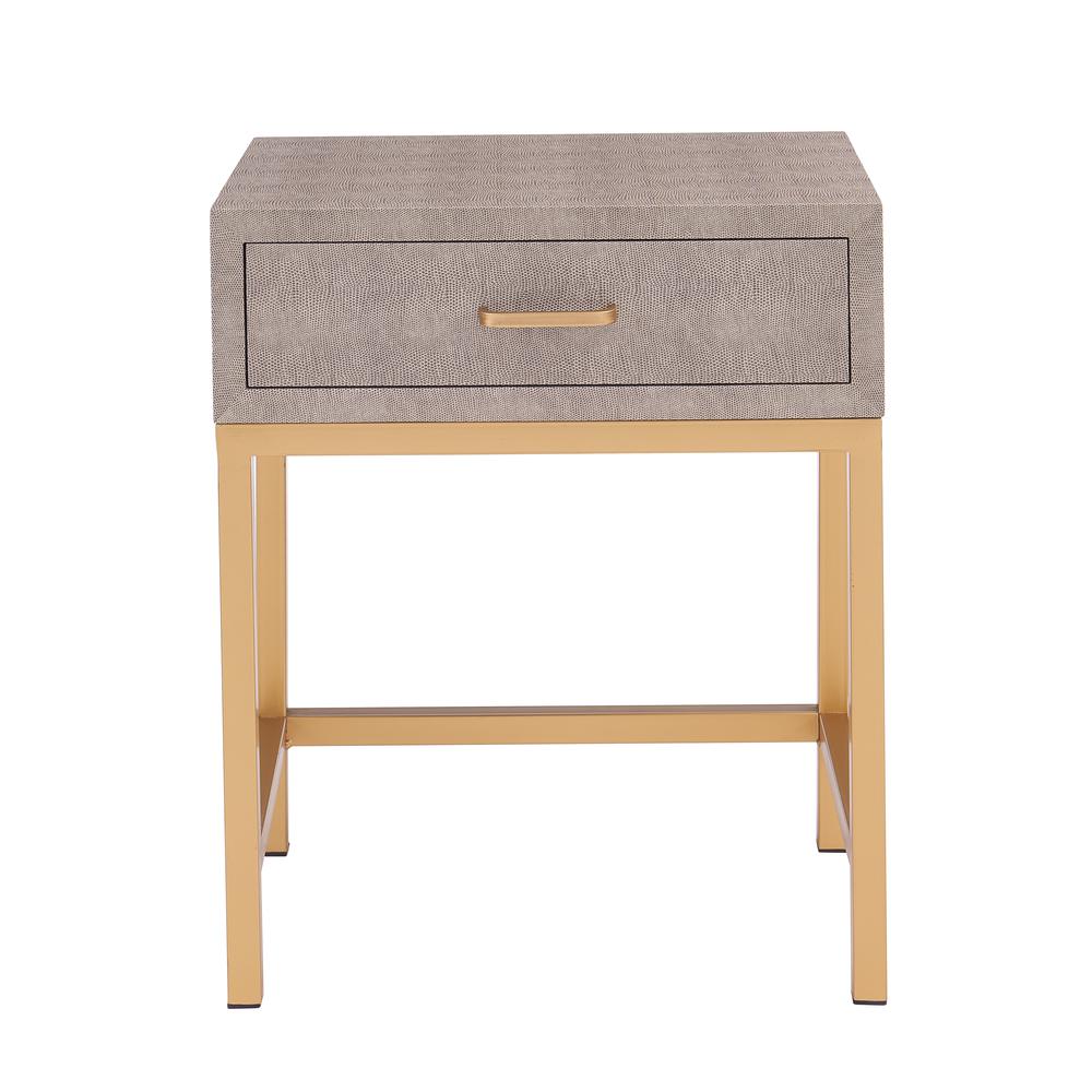 Durham Faux Shagreen 1-Drawer End Table. Picture 2