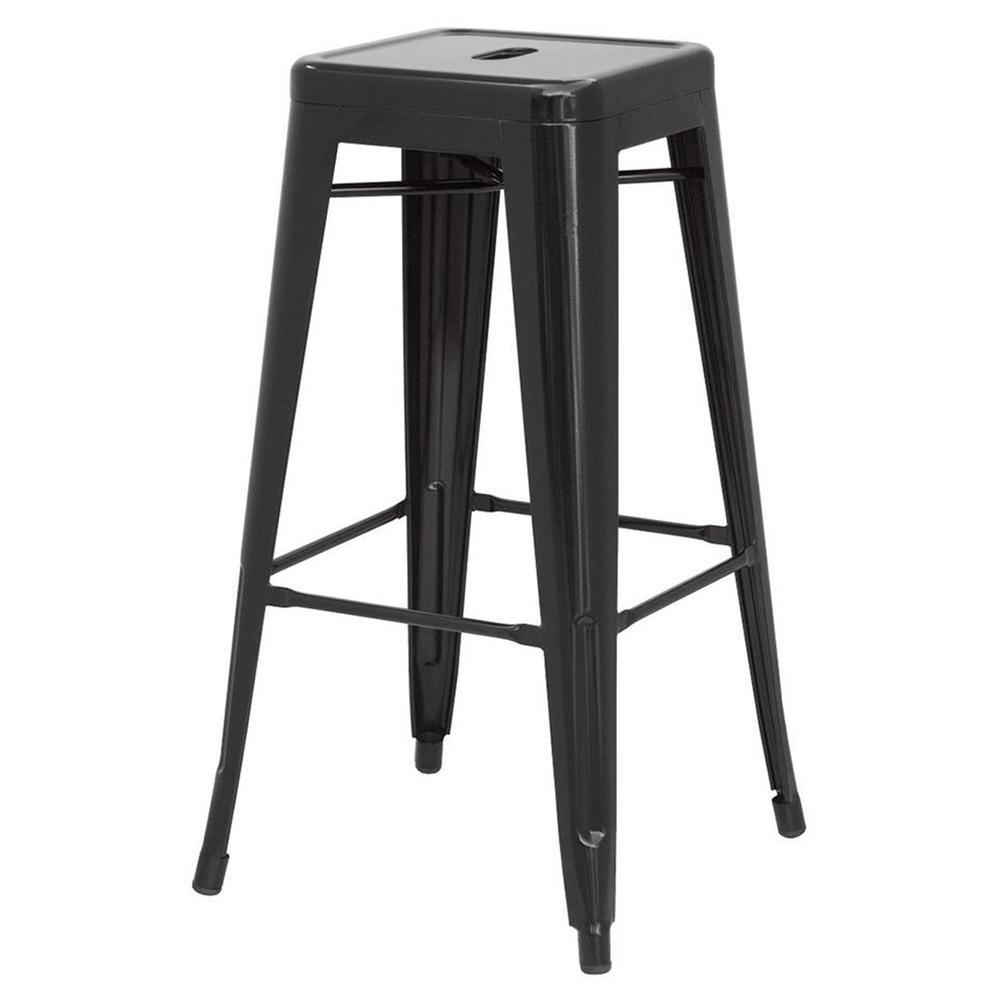 Metal Backless Counter Stool,Set of 4, Black. Picture 2