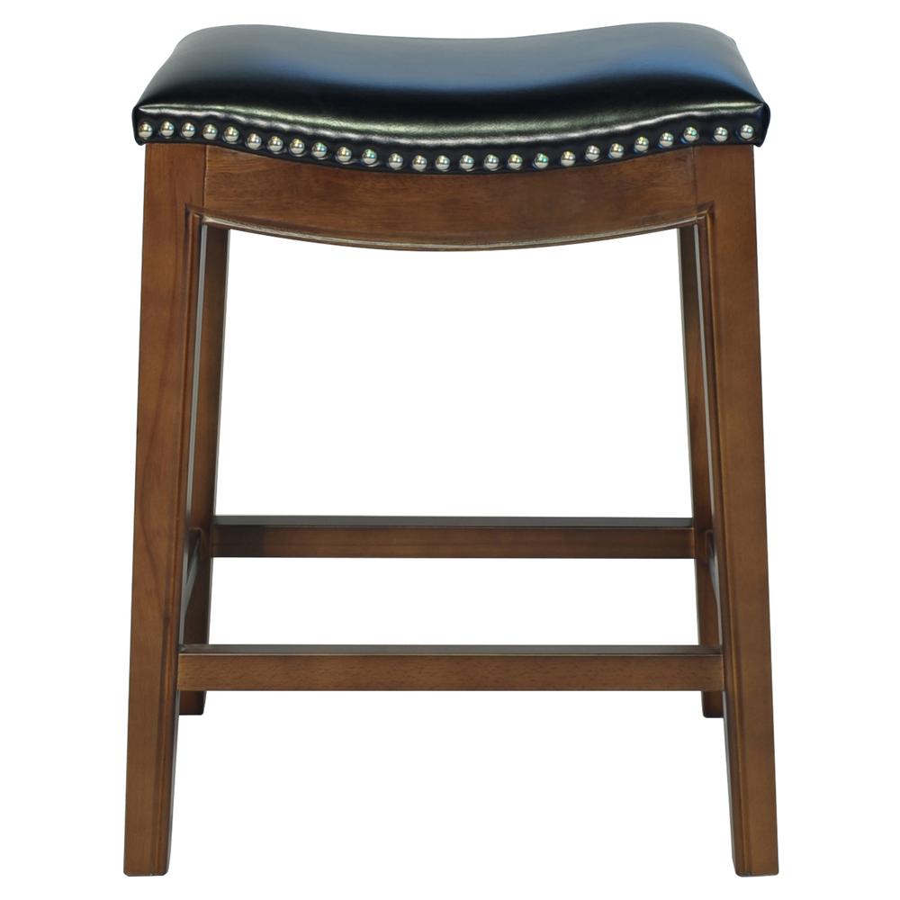 Elmo Bonded Leather Counter Stool, Black. Picture 2