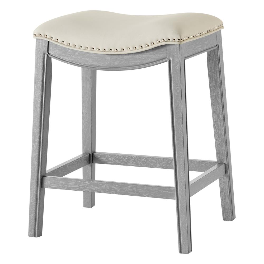 Grover PU Leather Counter Stool, Matte Beige. The main picture.