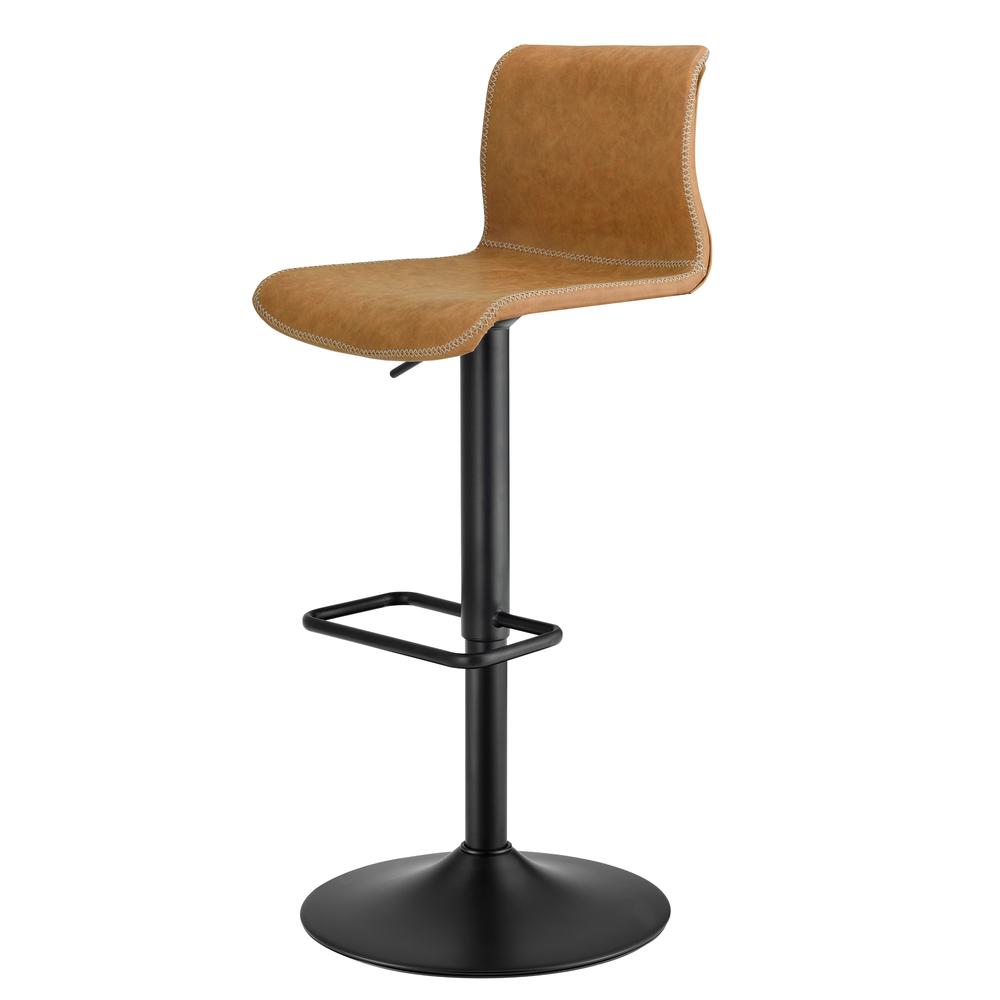 Jayden PU Leather Low back Gaslift Bar Stool, (Set of 2). The main picture.