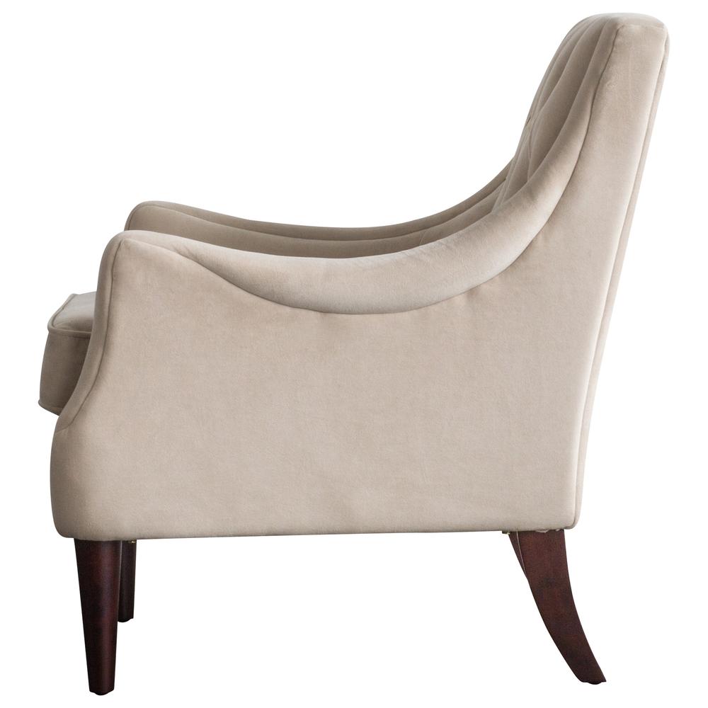 Fabric Tufted Accent Chair, Buckwheat Beige. Picture 3