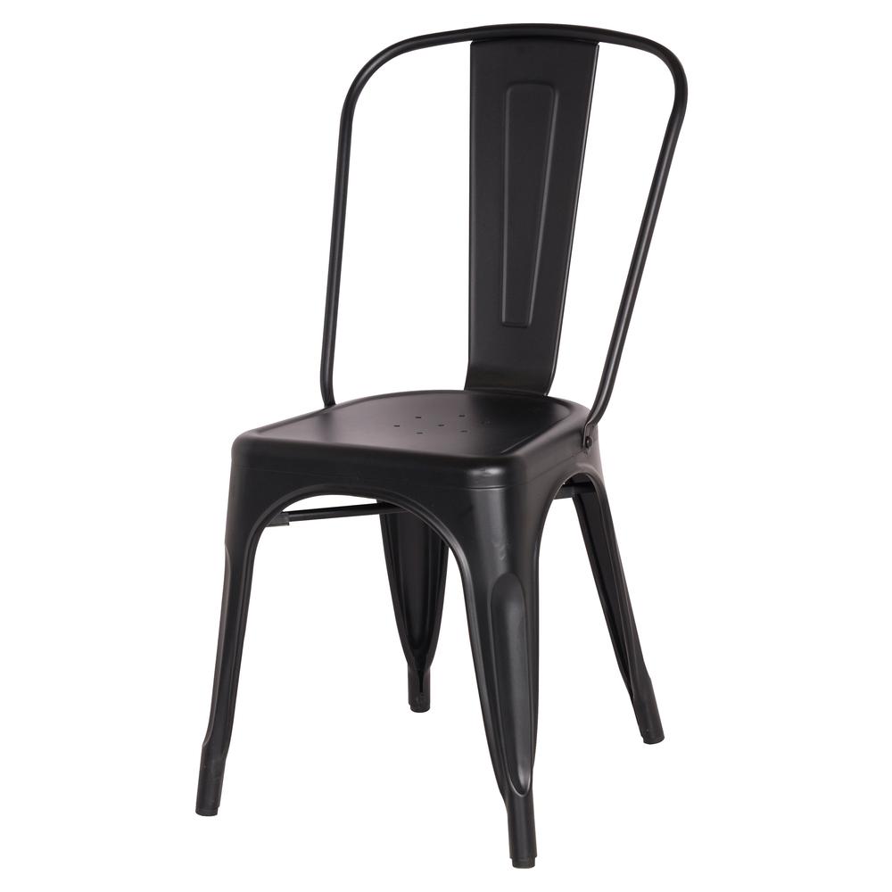 Metal Side Chair,Set of 4, Frosted Black. Picture 2