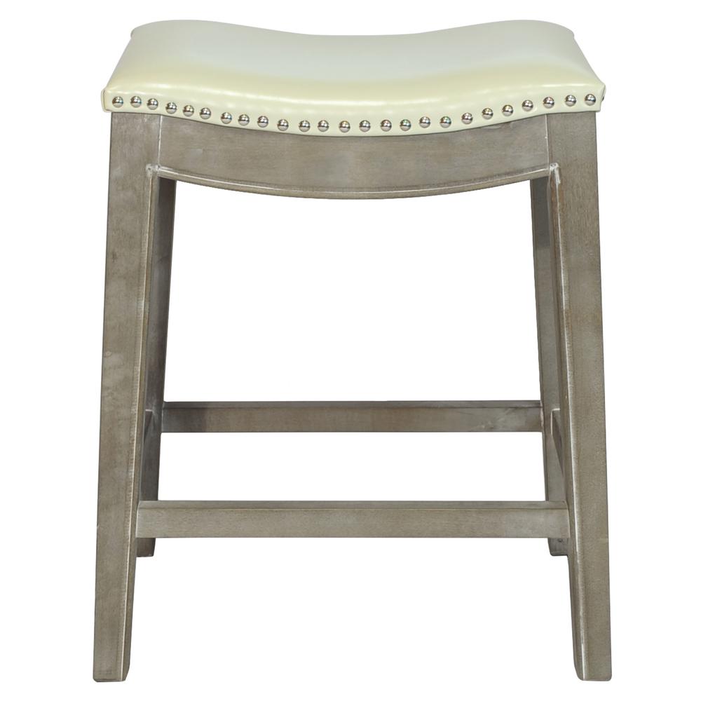 Bonded Leather Counter Stool, Beige. Picture 2