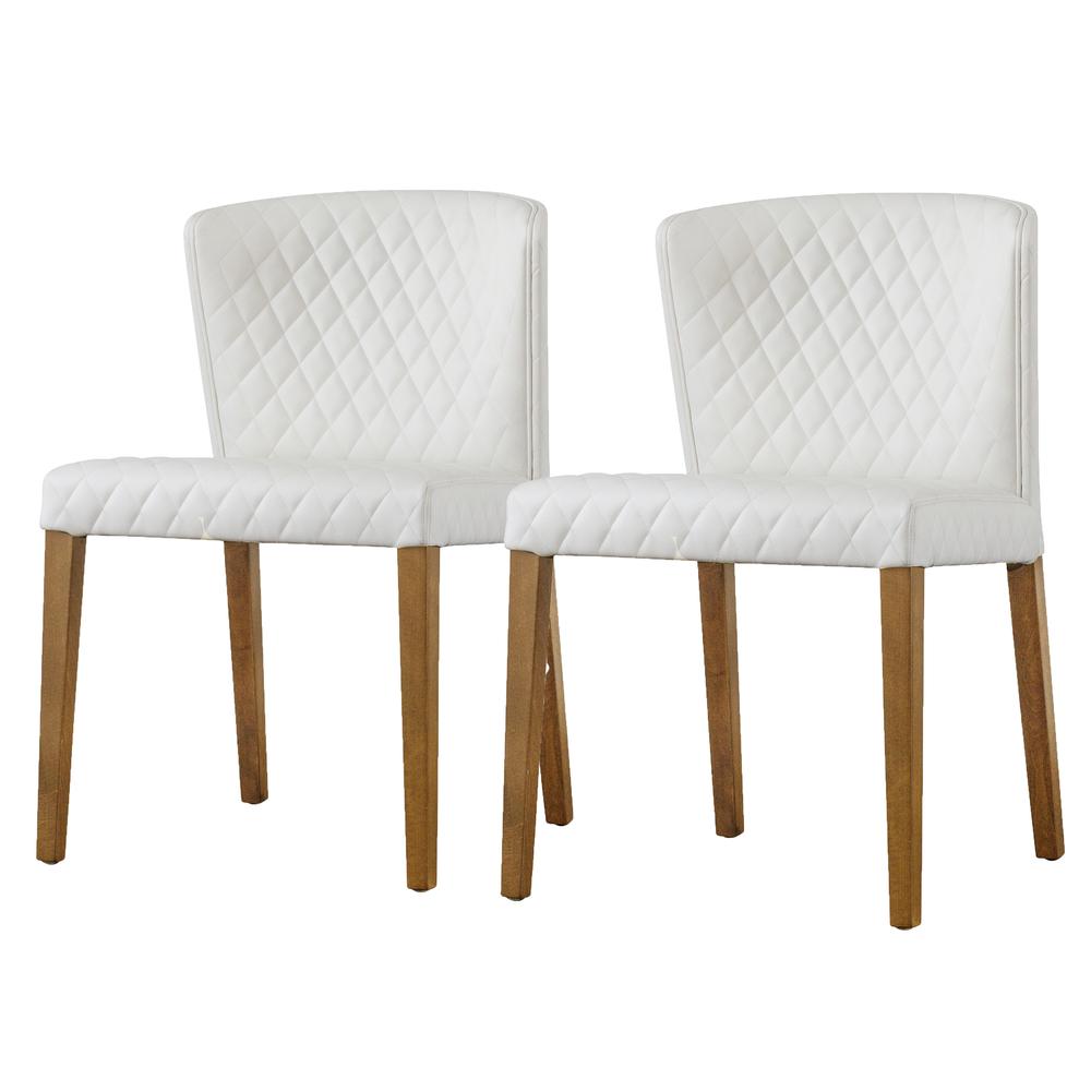 Albie Bonded Leather Chair,Set of 2, Danburry White. The main picture.