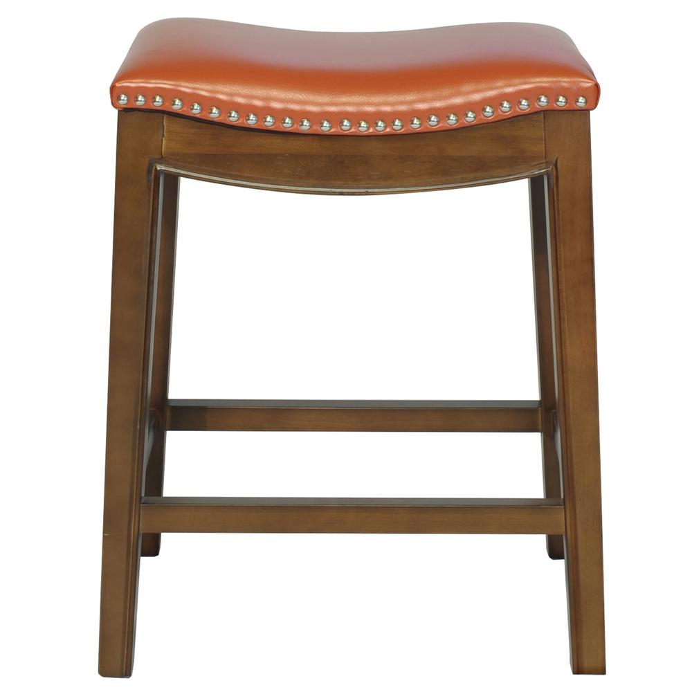 Bonded Leather Counter Stool, Pumpkin. Picture 2