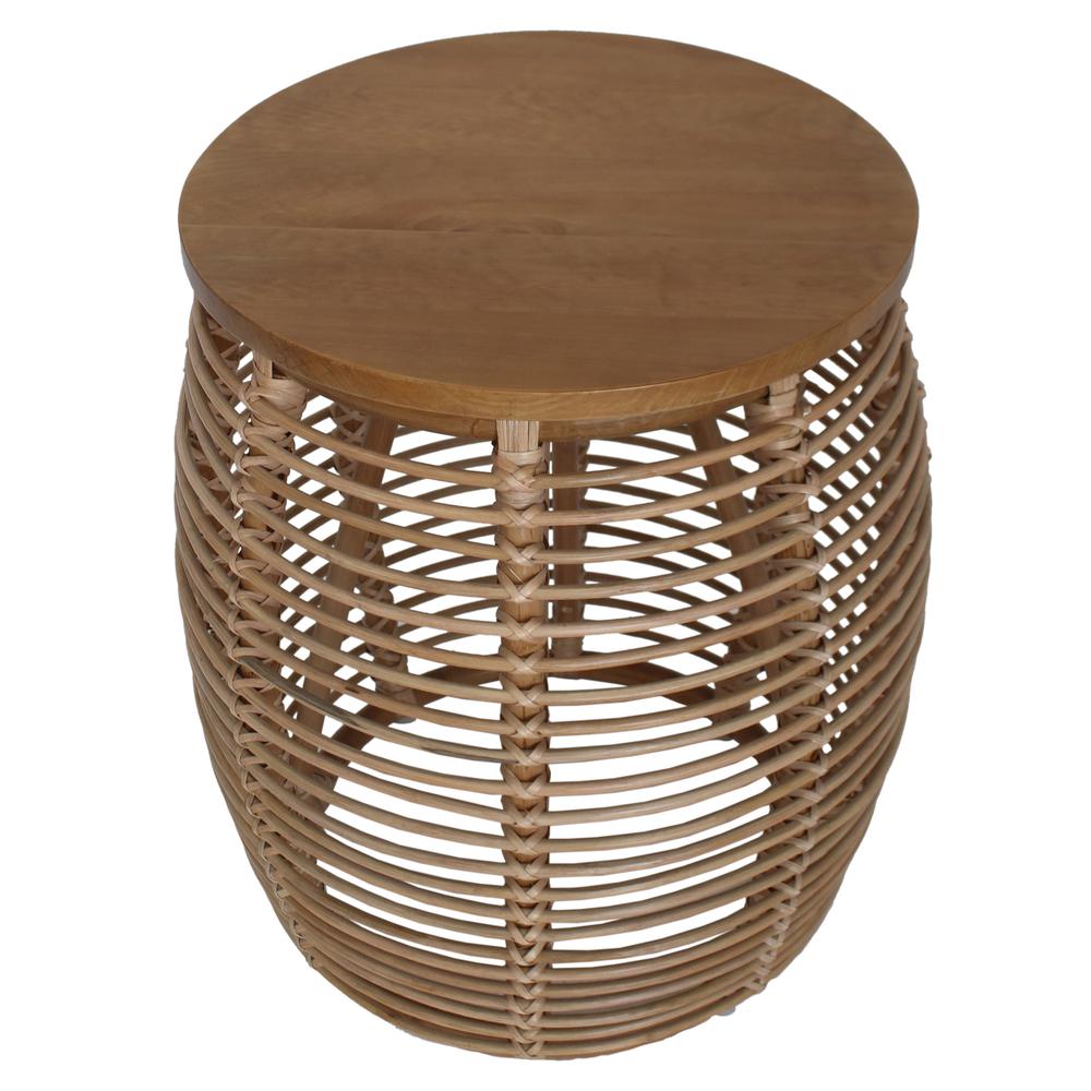 Rattan End Table; constructed of Pine Wood, Rattan.. Picture 2