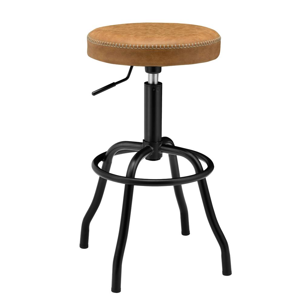 Eaton PU Leatgher Gaslift Backless Swivel Bar Stool. Picture 1