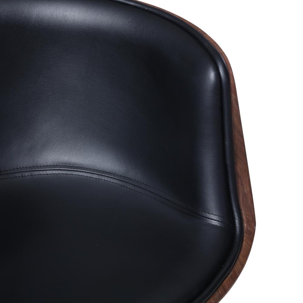 PU Leather Swivel Chair, Monaco Black. Fiberglass and aluminum frame. Picture 6