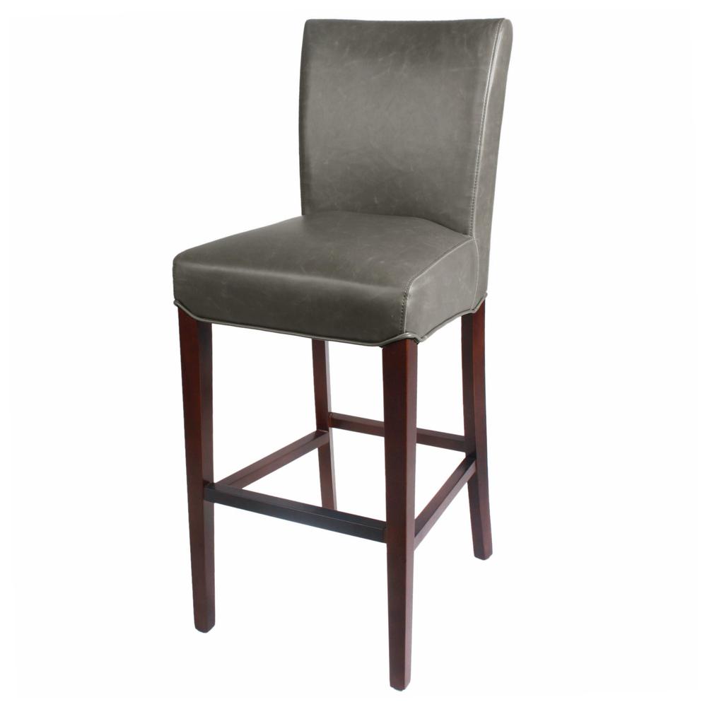 Milton Bonded Leather Bar Stool, Vintage Gray. The main picture.