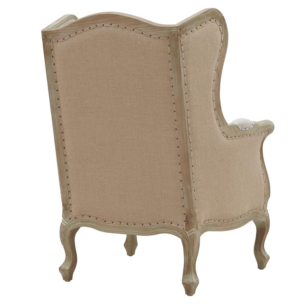 Guinevere Burlap Wing Arm Chair. Picture 5