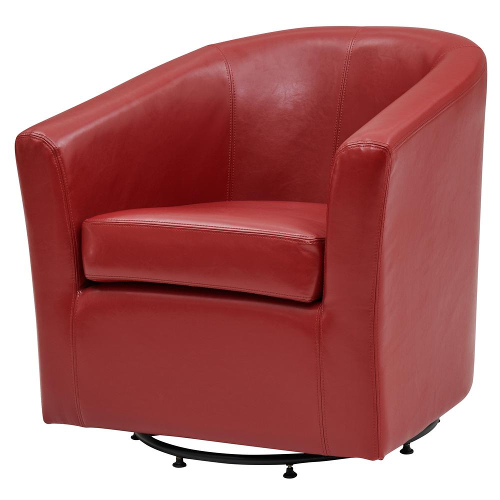Swivel Bonded Leather Char, Red. Picture 1