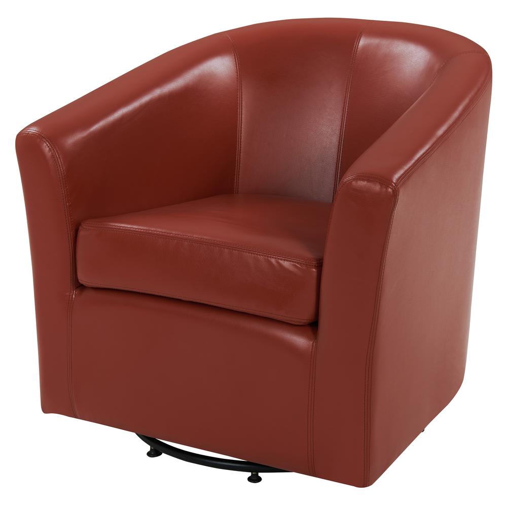 Swivel Bonded Leather Chair, Pumpkin. Picture 1