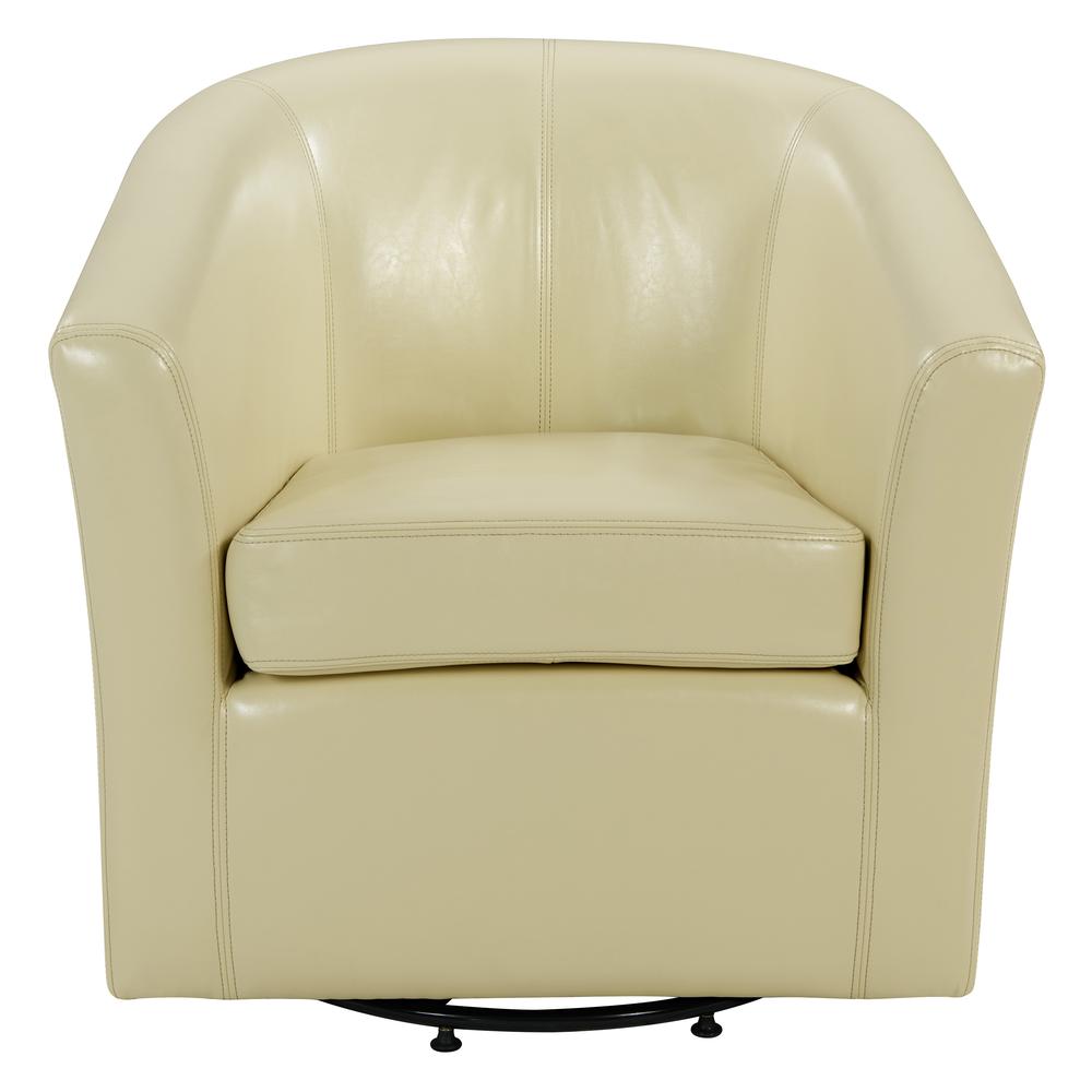 Swivel Bonded Leather Chair, Beige. Picture 2