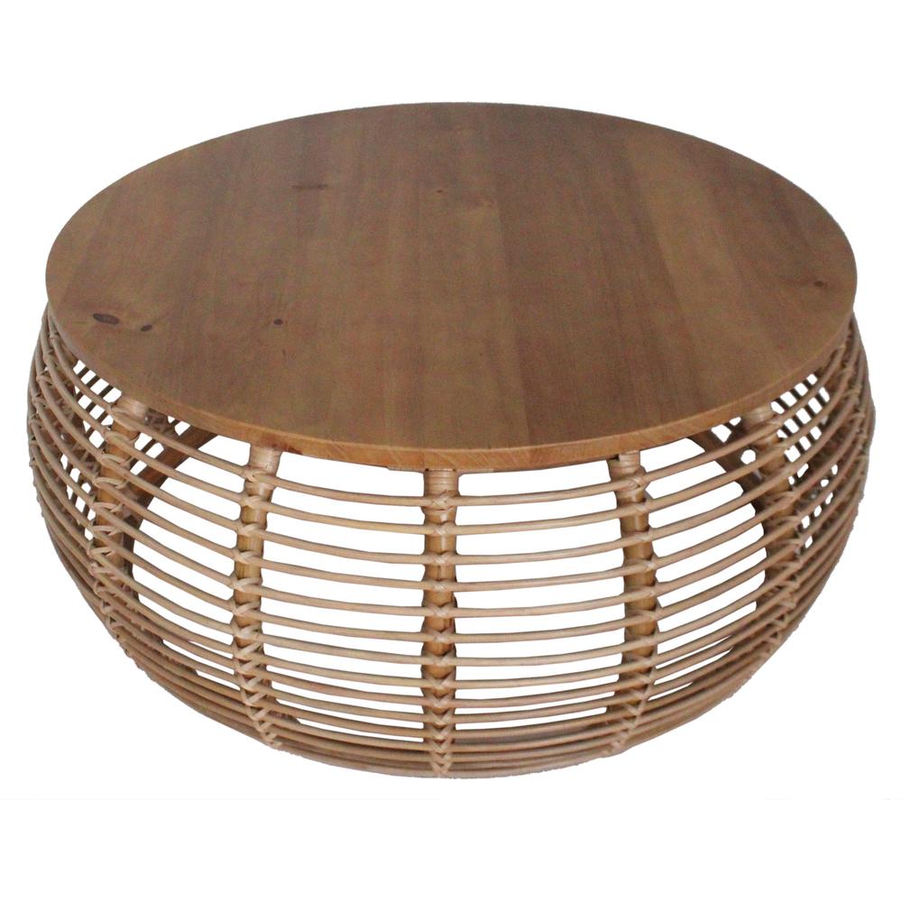 Rattan Coffee Table. Constructed of Pine Wood, Rattan.. Picture 2