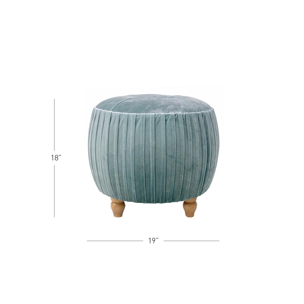 Small Round Ottoman, Emerald. Picture 4