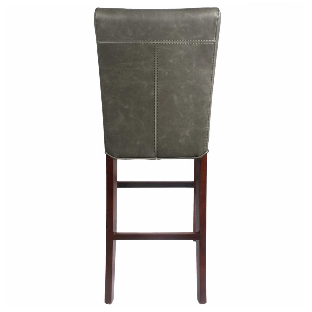 Milton Bonded Leather Bar Stool, Vintage Gray. Picture 5