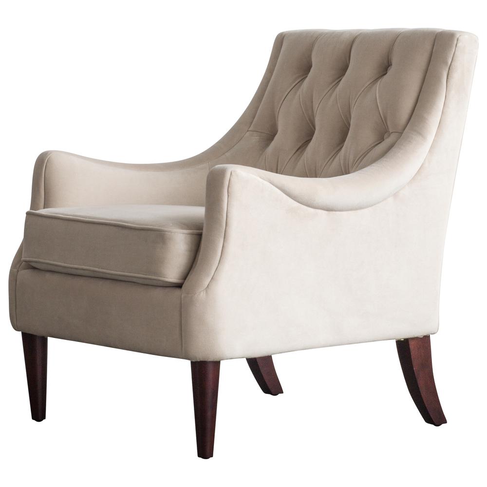 Fabric Tufted Accent Chair, Buckwheat Beige. The main picture.