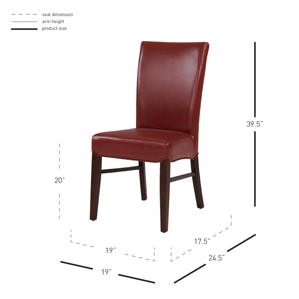 Bonded Leather Dining Chair,Set of 2, Pomegranate. Picture 7