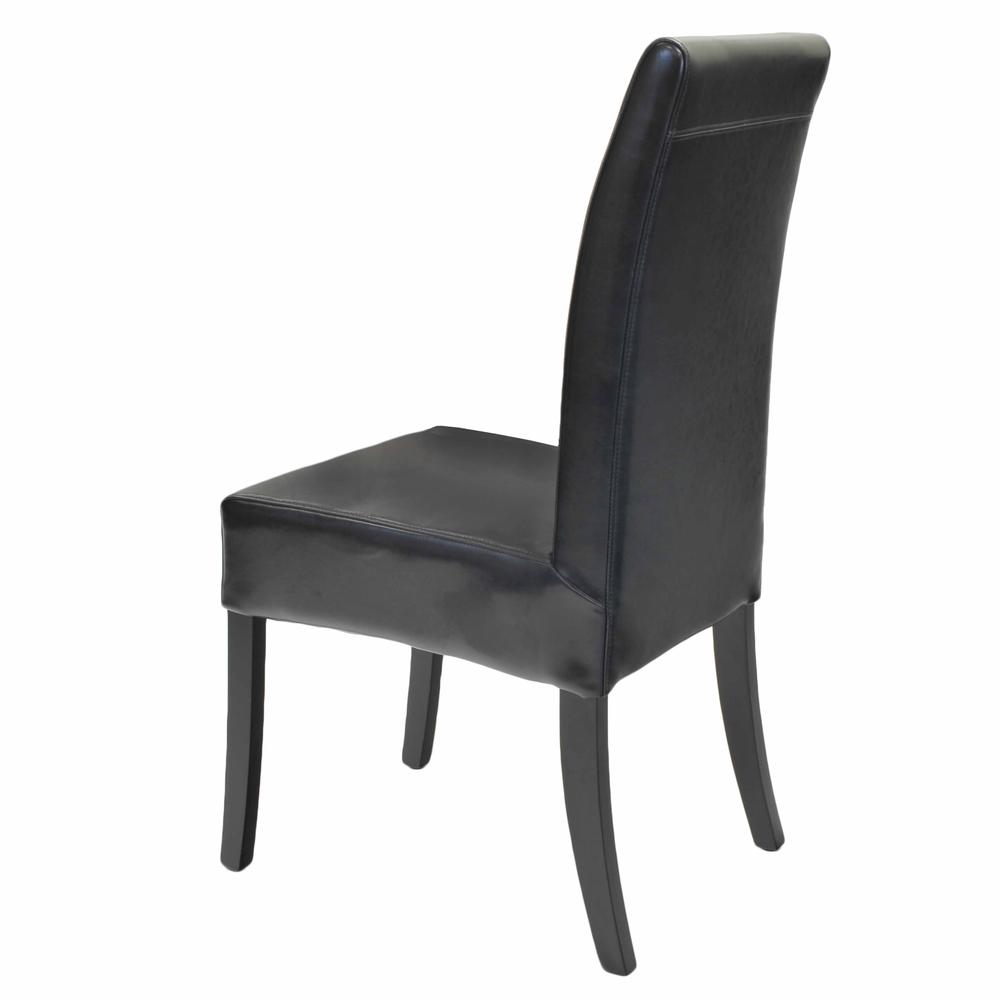 Leather Chair,Set of 2, Black; Leg color: Black. Picture 4