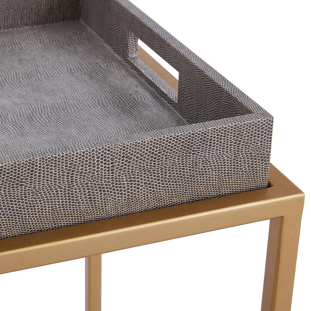 Feyre Faux Shagreen Removable Tray End Table. Picture 2