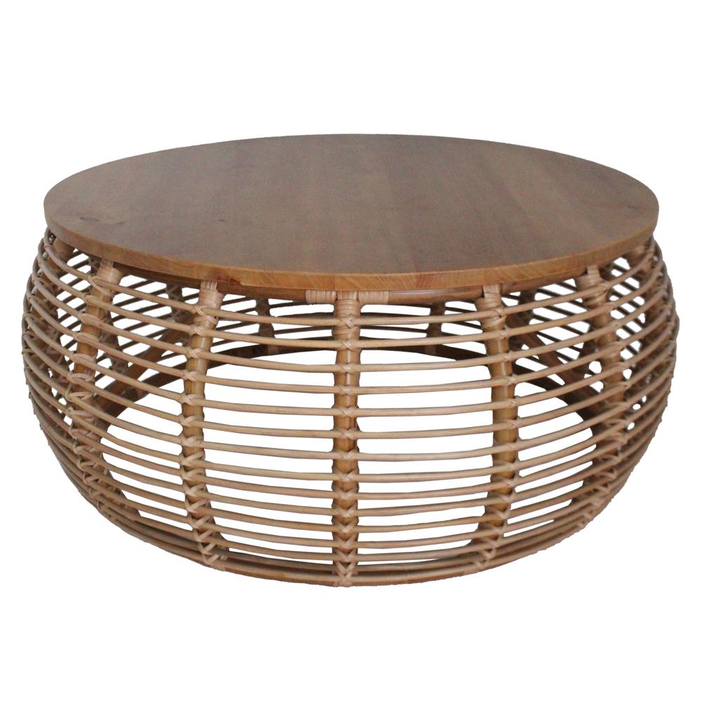 Rattan Coffee Table. Constructed of Pine Wood, Rattan.. Picture 1