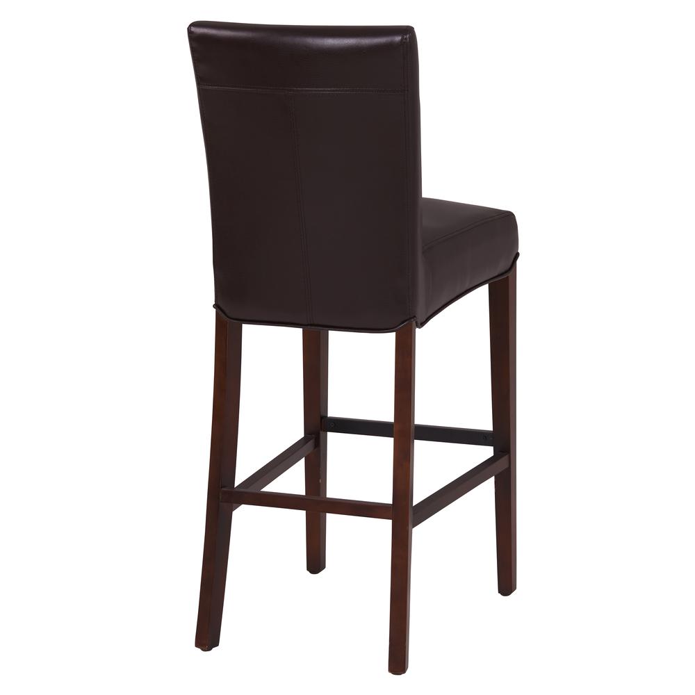 Bonded Leather Bar Stool, Coffee Bean. Picture 5