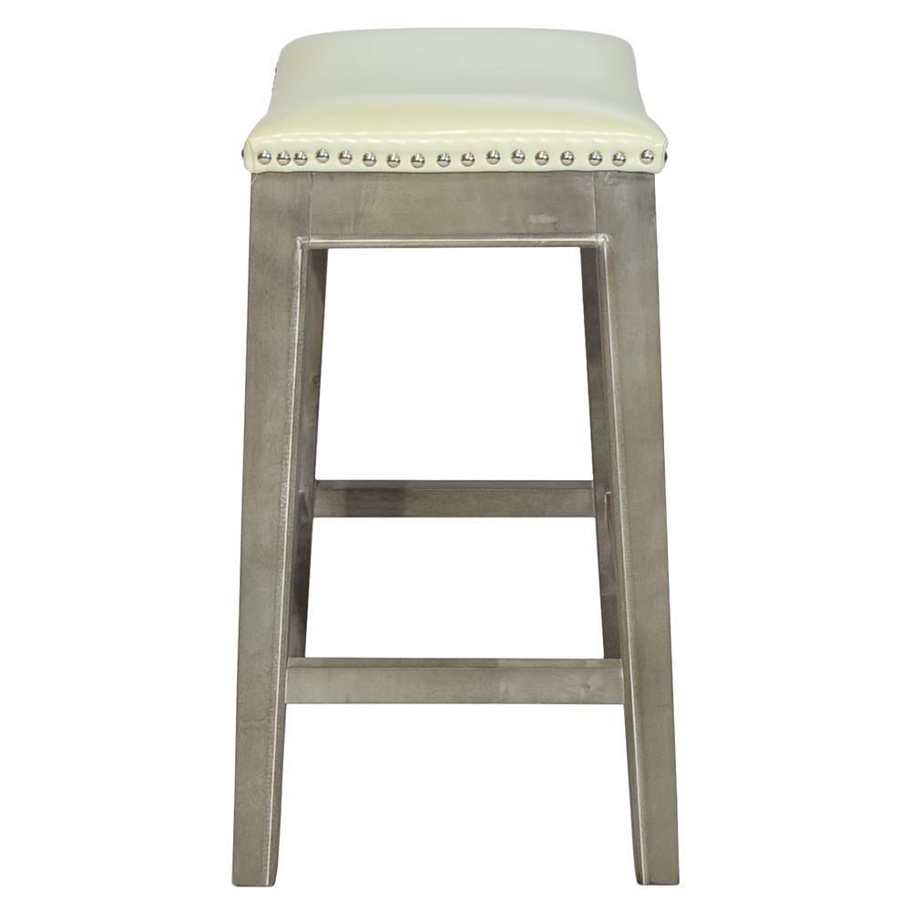 Bonded Leather Counter Stool, Beige. Picture 3