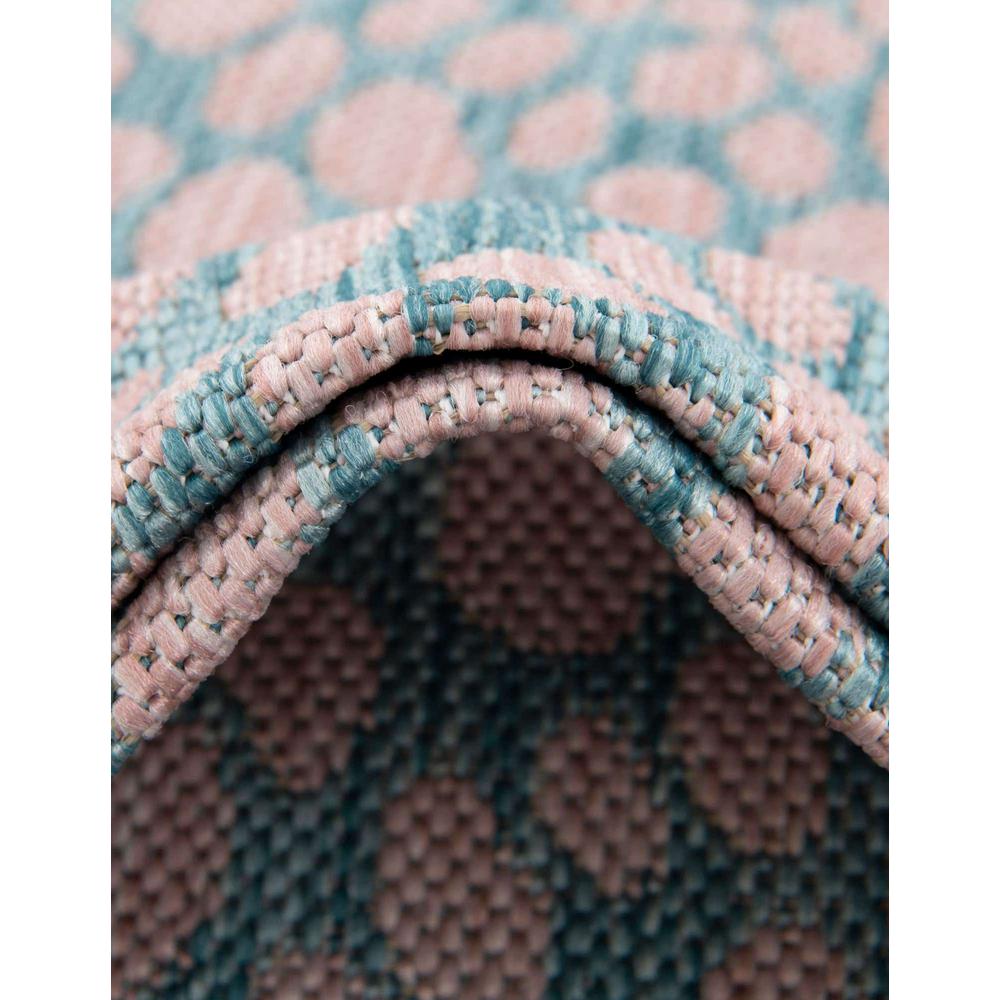 Jill Zarin Outdoor Cape Town Area Rug 5' 3" x 8' 0", Oval Pink and Aqua. Picture 8