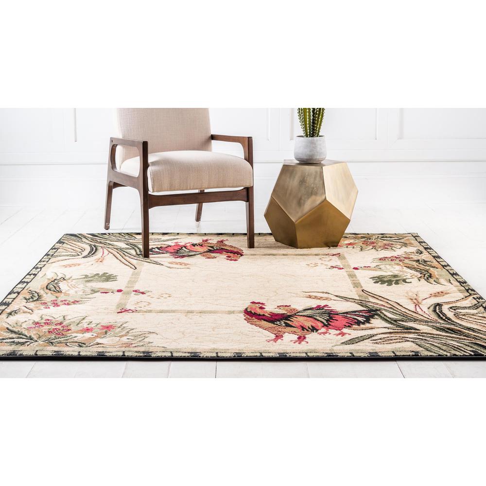 Unique Loom 4 Ft Square Rug in Ivory (3153908). Picture 4