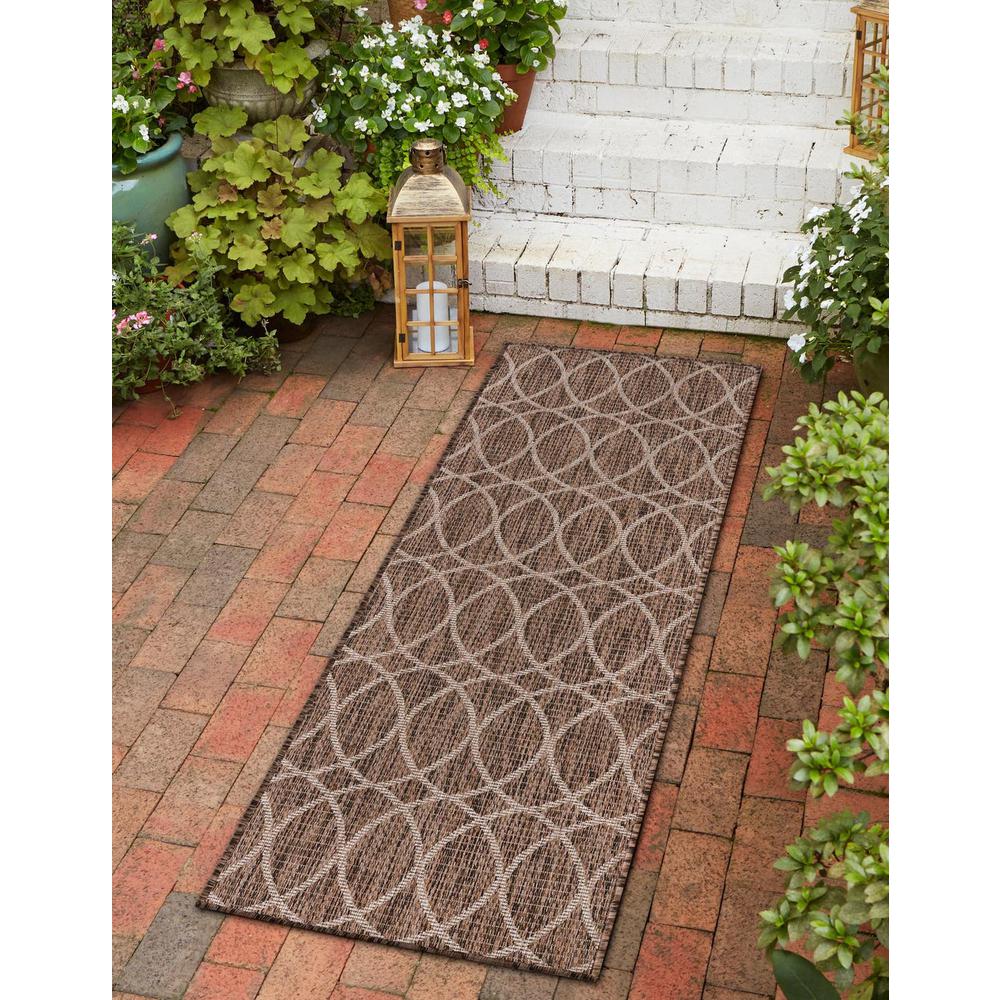 Outdoor Trellis Collection, Area Rug, Brown, 2' 0" x 6' 0", Runner. Picture 2