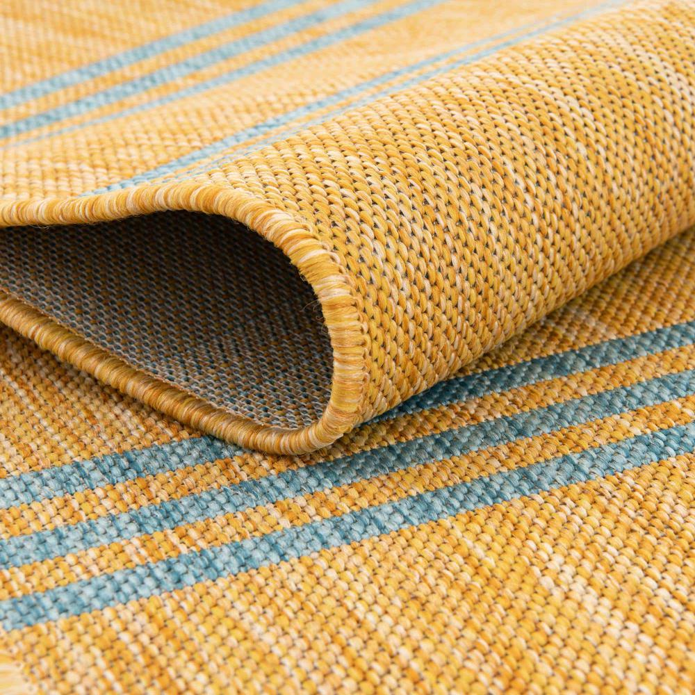Jill Zarin Outdoor Anguilla Area Rug 7' 10" x 10' 0", Oval Yellow and Aqua. Picture 7