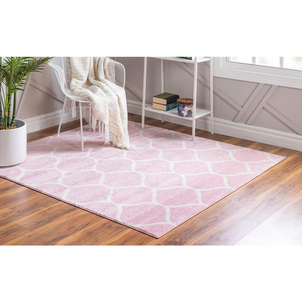 Unique Loom 3 Ft Square Rug in Pink (3151542). Picture 3