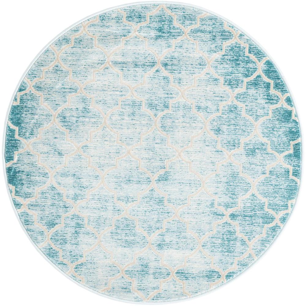 Uptown Area Rug 3' 3" x 3' 3", Round, Teal. Picture 1
