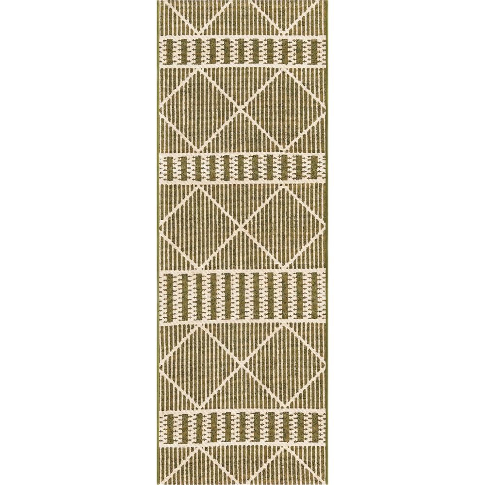Outdoor Trellis Collection, Area Rug, Green 2' 0" x 6' 0", Runner. Picture 1