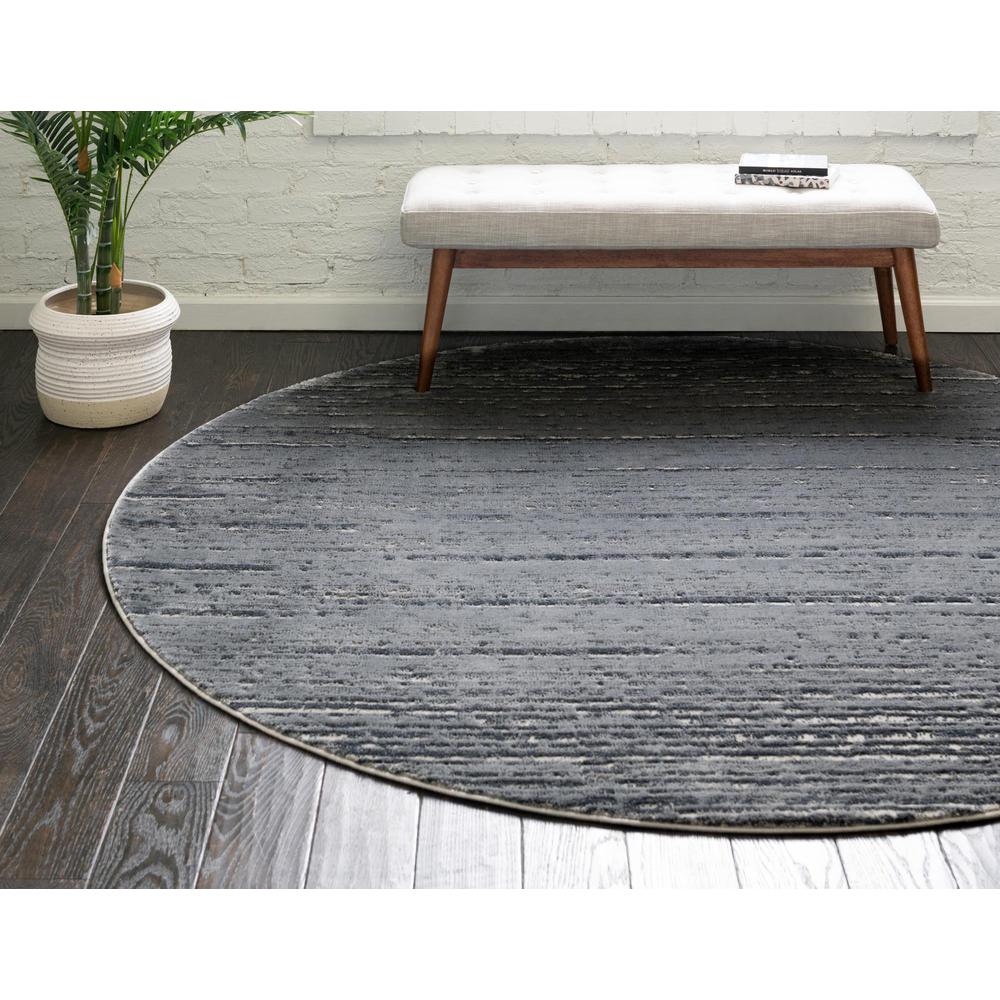 Unique Loom 4 Ft Round Rug in Gray (3154280). Picture 3