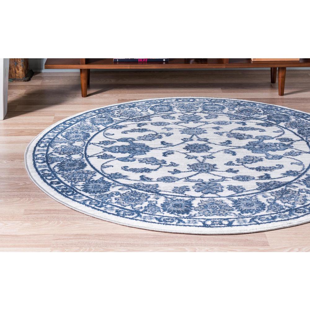 Unique Loom 3 Ft Round Rug in Ivory (3150716). Picture 4