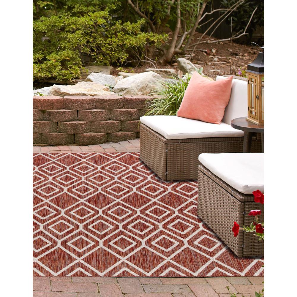 Jill Zarin Outdoor Turks and Caicos Area Rug 7' 10" x 7' 10", Square Rust Red. Picture 3