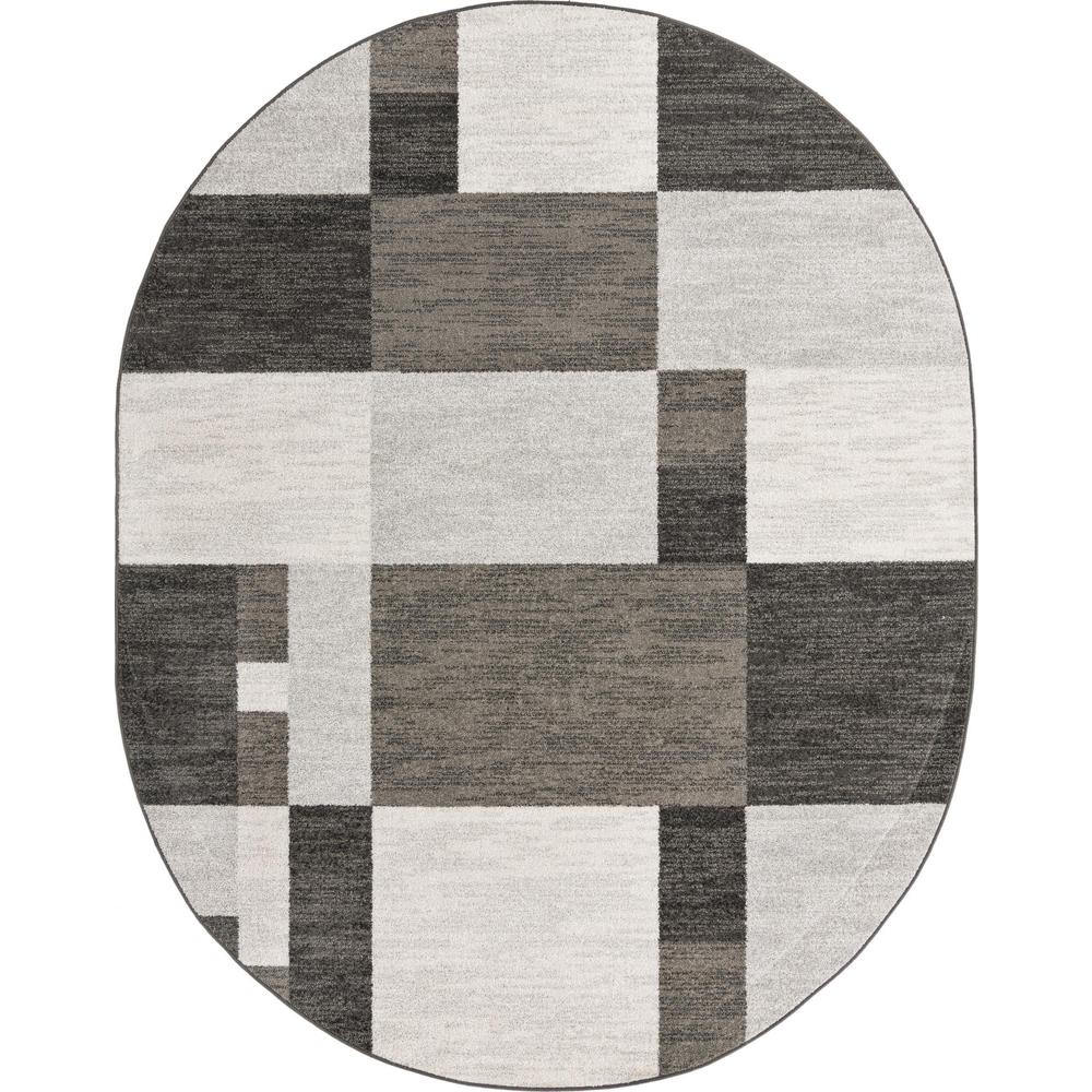 Autumn Collection, Area Rug, Gray, 7' 10" x 10' 0", Oval. Picture 1