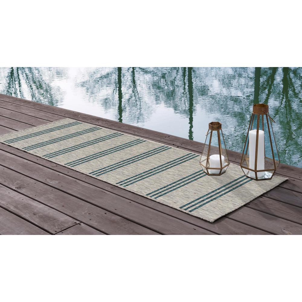 Jill Zarin Outdoor Collection, Area Rug, Light Gray, 2' 0" x 8' 0", Runner. Picture 3