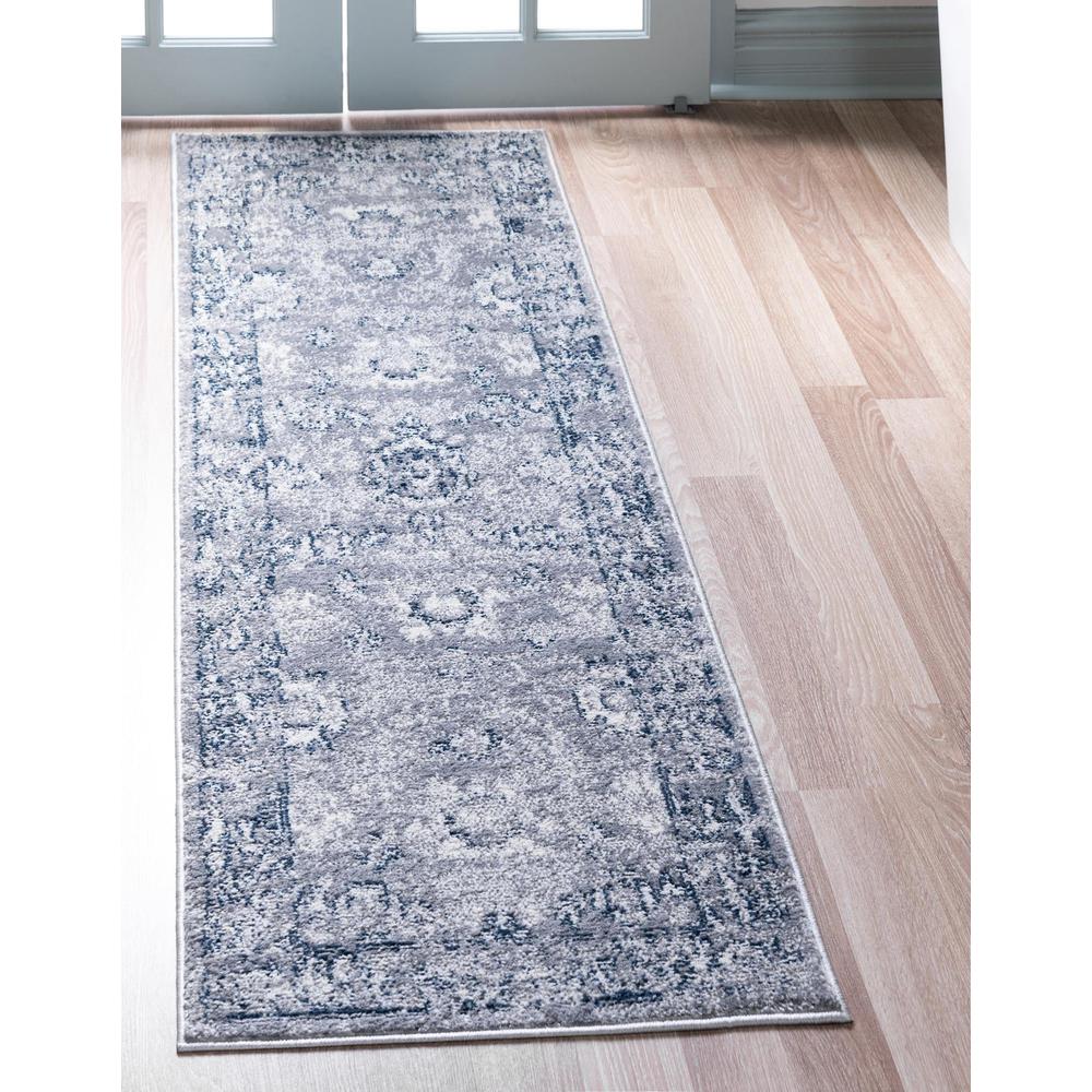 Unique Loom 6 Ft Runner in Gray (3150077). Picture 2