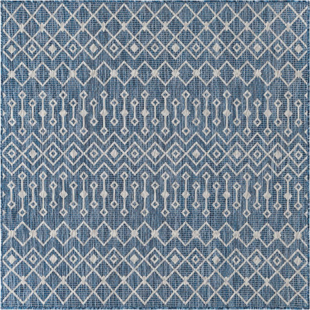 Unique Loom 5 Ft Square Rug in Blue (3158276). Picture 1
