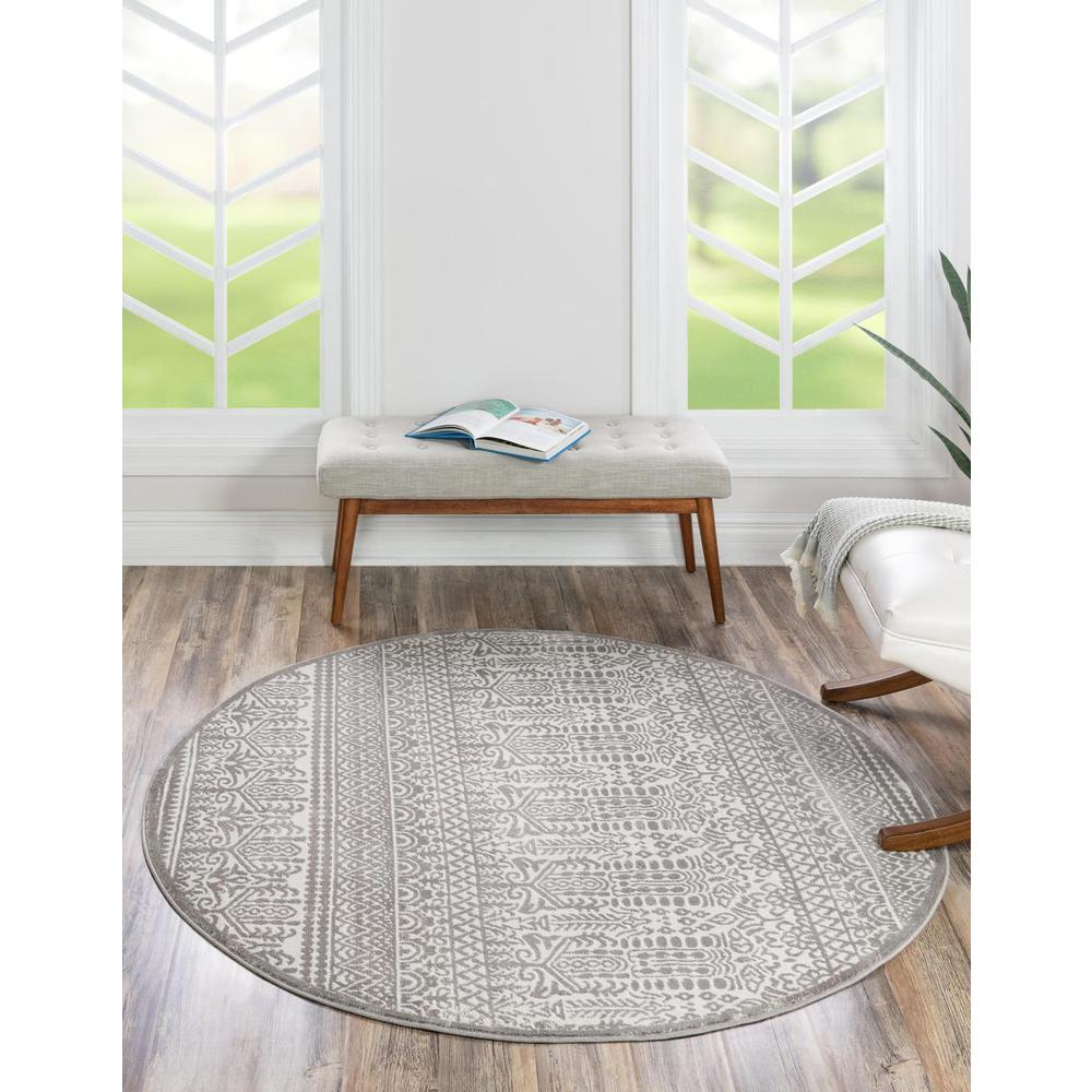 Uptown Area Rug 5' 3" x 5' 3", Round Gray. Picture 2