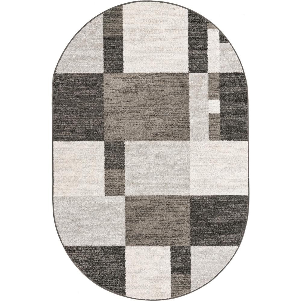 Autumn Collection, Area Rug, Gray, 5' 3" x 8' 0", Oval. Picture 1