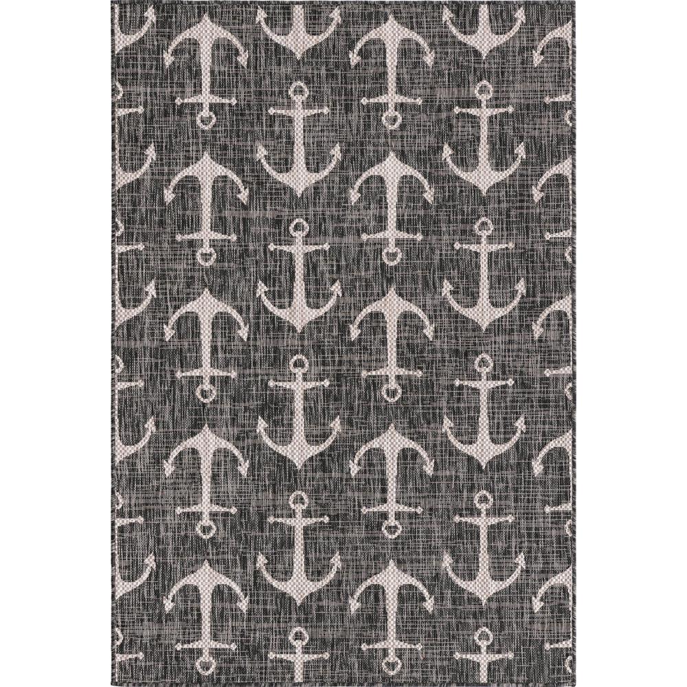 Unique Loom Rectangular 4x6 Rug in Charcoal (3162725). Picture 1