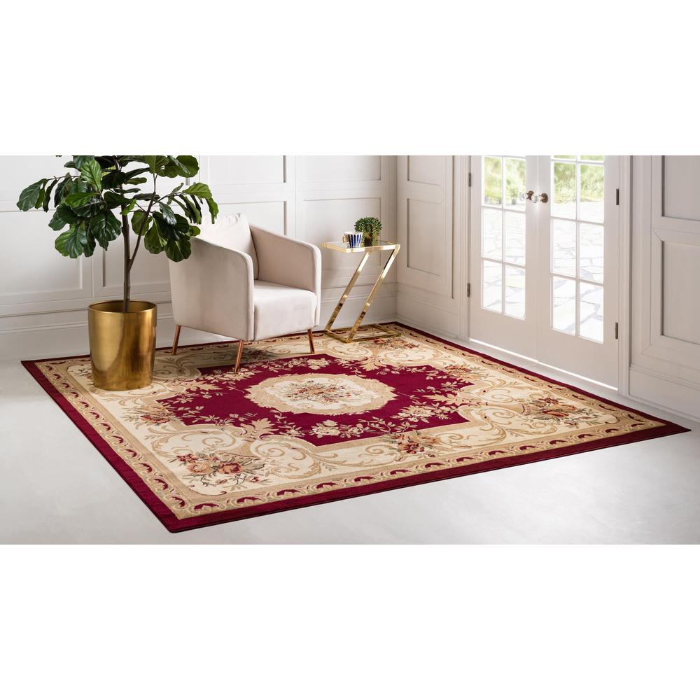 Unique Loom 5 Ft Square Rug in Burgundy (3153871). Picture 3