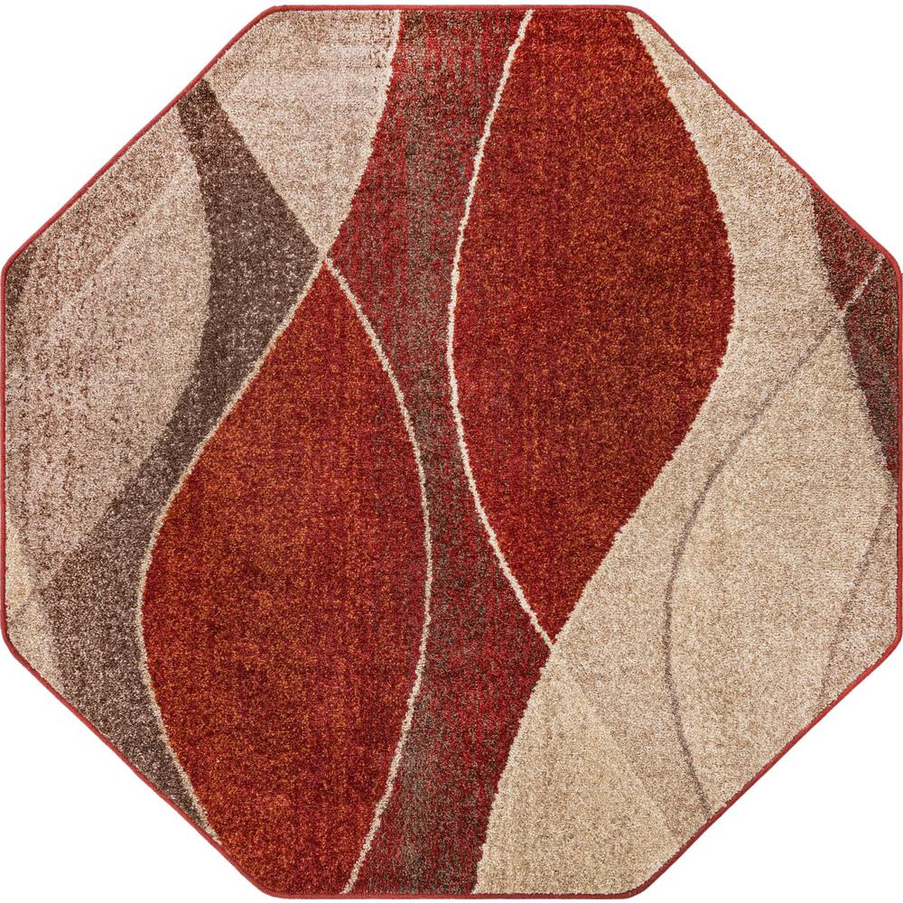 Autumn Collection, Area Rug, Multi, 5' 3" x 5' 3", Octagon. Picture 1